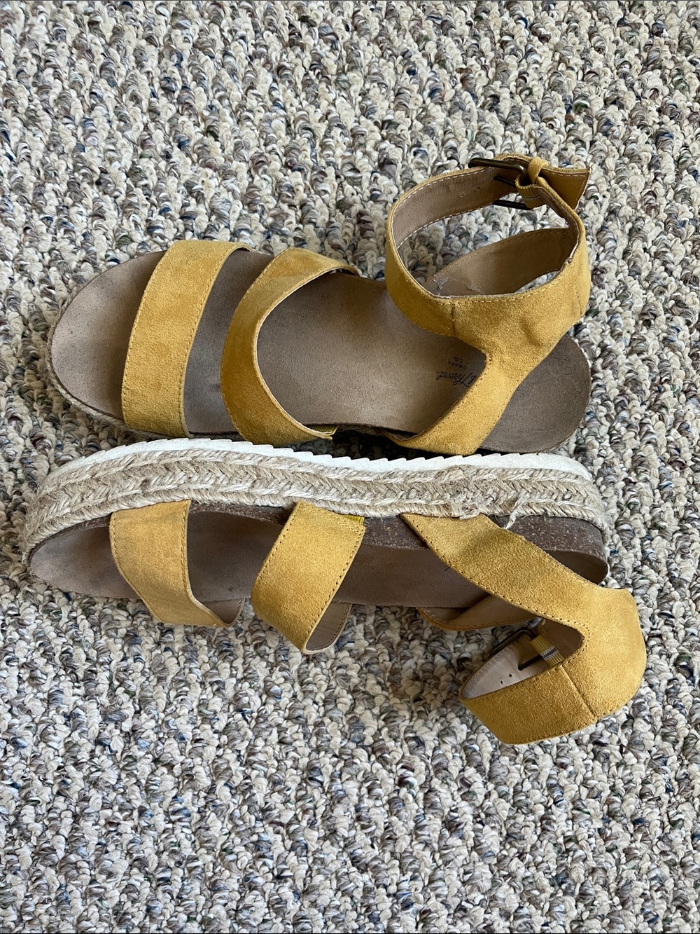 Universal Thread Mustard Espadrille Platform Sandals with Ankle Strap